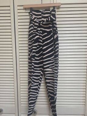 H&M Black & White Zebra-Print Pants